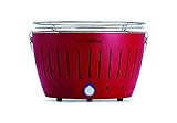 LotusGrill Classic Feuerrot G340 Rot Tischgrill Holzkohlegrill Raucharm USB-Anschluss