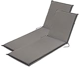 Traumnacht Komfort 2er Set Liegenauflagen Outdoor anthrazit mit abnehmbarem Bezug, 190 x...
