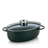 Kela 8 Liter, Induktion Bräter oval KERROS, Deckel mit Aromaknopf, Aluguss beschichtet,...