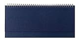 Tisch-Querkalender Balacron blau 2022 - Büro-Planer 29,7x13,5 cm - mit Registerschnitt -...