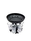 mfa Schnapsglasspender und Halter inklusive 6 Shot Gläser, tragbarer...