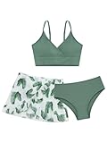 Xnihocha 3 Stück Bikini Set Mädchen Teenager Bikinioberteil mit Triangel...