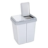 axentia 235168 Zweimer Müllbehälter, Kunststoff, grau
