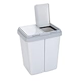 axentia 235168 Zweimer Müllbehälter, Kunststoff, grau