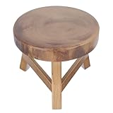 Yardenfun Runder Stabiler Holzhocker Pflanzentopfständer aus Massivem Holz für Innen und...