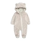 TinaDeer Baby Schneeanzüge Winter Overall mit Kapuze Winter Strampler Fleece Overall mit...