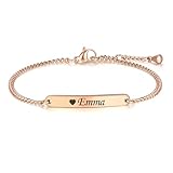 TMT Personalisiertes Armband Damen mit Gravur | Armband mit Namen in Silber, Gold und...