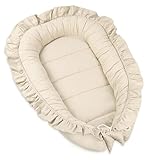 PIMKO Babynest mit rüschen Babynestchen für Baby Kuschelnest Babykokon für...