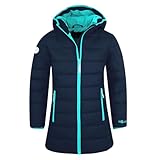 Trollkids Girls Stavanger Coat 140, Navy/Aqua