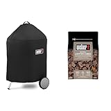 Weber 7143 Luxus Abdeckhaube 57 cm, Schwarz & 17612 Anzündwürfel braun, ohne...