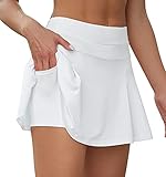 VUTRU Damen Tennisröcke Hohe Taille Tennis Skort mit Taschen Laufröcke Sport...