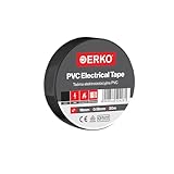 ERKO Isolierband Schwarz 19mm x 20m, Superflexibel, Extrastarke Haftung, PVC...