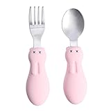 Holibanna Edelstahl Löffel Und Set Für Junge Mädchen Utensilien Kurze Griffe Ideales...