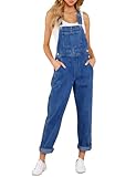 Roskiky Lässige Stretch Denim Latzhose für Damen, Jeans Overalls mit Taschen Cody Blue...