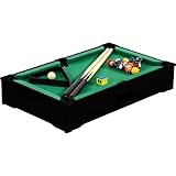 GAMES PLANET Mini Pool Billardtisch Nano inkl. Zubehör (2 Queues, Kugeln, Dreieck,...