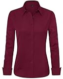 J.VER Damen Hemdbluse Langarm Freizeit Business Arbeit Blusen und Tuniken für Damen Damen...