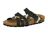 Lico Damen Bioline Flora Hausschuh, Schwarz Gelb, 39 EU