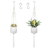 Dacitiery 2er Set Makramee Blumenampel,Blumenampeln Zum Aufhängen,Baumwollseil...