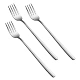 Ciieeo 3 Stück Teiliges Edelstahl Food Fork mit Langem Griff Dicke Dessertgabeln...