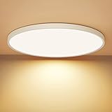 OUILA LED Deckenleuchte Flach Rund - Deckenlampe LED 24W 3000K 2400LM IP44 Wasserdichte...