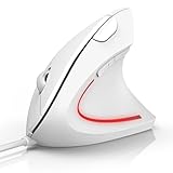 TECKNET Ergonomische Maus mit USB Kabel, 6400 DPI 6 Tasten Vertikale Maus, Optische...