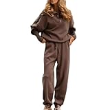 comepew Sweatshirt Damen, Traingsanzug Sportanzug mit 1/4 Zip Herbst Winter Tops Lässigen...