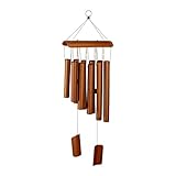 Relaxdays Bambus Windspiel, angenehmer Klang, Balkon & Garten, Klangspiel zum Aufhängen,...