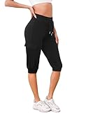 Bresdk Caprihose Damen 3/4 Cargohose Sommer Casual Jogginghose Leichte Outdoor...