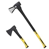 KURUI Holzspaltaxt und Beil-Set, 38,1 cm, Campingbeil & 86,4 cm Hackaxt zum Schneiden und...