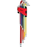 KS Tools 151.5210 Torx-Kugelkopf-Winkelstiftschlüssel-Satz, extra lang, 9-tlg.