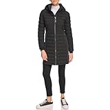 Calvin Klein Damen Lange, Pufferjacke Daunenmantel, Leichtes Schwarz, S