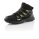 Fusskleidung® Damen Herren Winterstiefel warm gefütterte Wanderschuhe Softshell Schwarz...