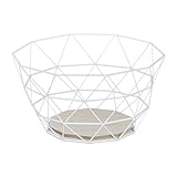 Relaxdays Obstkorb, dekorativer Obstschale, Obst & Gemüse, Eisen & Holz,...