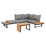 acamp Lounge Gartenmöbel Set Shadow (3-teilig) | Wetterfestes Garten-Lounge Set...