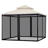 Pavillon-Mückennetz, 9 x 11 x 8 Fuß, einziehbare, faltbare Pavillon-Bildschirmpaneele...