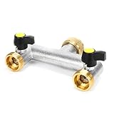 2-Wege-Wasserhahn-Verteiler 3/4 Zoll Gartenschlauchverbinder mit einzelnen Ventilen...