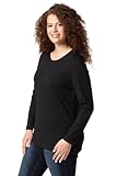 Ulla Popken Damen Langarm-shirt, Schwarz, 50-52 EU