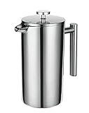 YXUANYZNB Kaffeebereiter mit Edelstahlfilter, Kaffeekanne, französisches Presssystem mit...