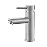 Ibergrif Waschtischarmatur Chrom Matt - Edelstahl Wasserhahn Bad, Einhebel-Mischbatterie...