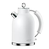 ASCOT Wasserkocher Edelstahl, Elektrischer Tee Wasserkessel Premium Matte Wasserkocher...