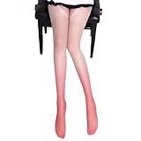 Generico Damen halterlose Strümpfe Rosa Farbverlauf Sexy halterlose Strümpfe Sexy Damen...