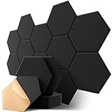 Hexagon Akustikplatten Selbstklebend, 12 Stück Schallabsorber für Tonstudio, Wohnzimmer,...