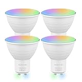 Smart Bulb Alexa Glühbirnen, GU10 dimmbare mehrfarbige LED-WLAN-Glühbirne, kompatibel...
