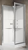 Novellini Media 2.0 GF Hydromassage 80 x 80 cm Duschkabine Multifunktions-Öffnung...