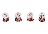Unbekannt 4 x Schneekugel Schneemann 6cm