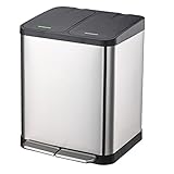 Der Mülleimer aus Edelstahl mit großem Fassungsvermögen für die Büroküche im Freien...
