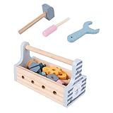 ERINGOGO 1 Set Werkzeugkasten Reparaturkasten Tragbar Für Kinder Aus Holz