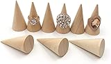 YQBUER Kreativer Massivholz-Kegelring-Ausstellungsstand RingJewelry-Schrank, der...