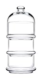 PASABAHCE 488854 Patisserie Basic Set 3 stapelbare Behälter mit Kuppel, Glas,...