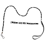 ibasenice Verstellbares Welpenhalsband und Leine mit Perlen und Strass für Kleine Hunde...